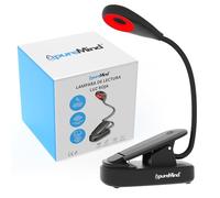 Puremind Lampe de Lecture Rouge Anti Lumière Bleue + Col Flexible 360° + USB Rechargeable - 3 Intensités Lampe Livre pour Lire au Lit Sans Fatigue Visuelle
