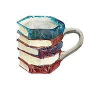 Purewtsry Book Stack Mug résistant à la chaleur 200 ml | Tasse 3D empilée avec poignée pour femmes, vers de livres, écrivains, bibliothèques, lecteurs, amateurs de lecture, Noël