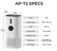 Purificateur d'air 2 en 1 et humidificateur - Appareil avec filtre HEPA H13 - Idéal pour les personnes allergiques et les animaux de compagnie - Mode nuit silencieux ≤ 30 dB - Convient aux pièces de 3