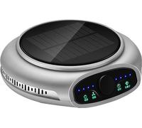 Purificateur d'air pour voiture Énergie solaire Parfum pour voiture Multi-filtre Diffuseur d'arômes Mode auto, Argent