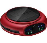 Purificateur d'air pour voiture Énergie solaire Parfum pour voiture Multi-filtre Diffuseur d'arômes Mode auto, Rouge