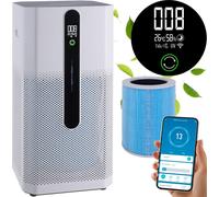 Purificateur d'air Ruhhy Ioniqs avec HEPA H12 & filtre à charbon actif Ionisateur à 3 niveaux de filtration, WLAN Smart App, silencieux 21 dB, 370 m³/h CADR, pour les personnes allergiques & les famil