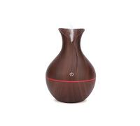 Purificateur et humidificateur d'air LED Ultrason Diffuseurs d'arômes Diffuseurs d'huiles essentielles (Grain de bois foncé) Blanc G