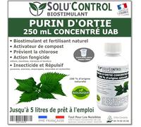 Purin d’Ortie Naturel Solu’Control UAB - 250 ml - Fongicide & Insecticide Végétal - Stimule la Croissance et Renforce les Plantes - Utilisable en Agriculture Biologique - Fabriqué en France