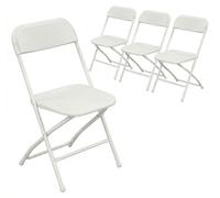 Purity - Lot de 4 chaises pliantes 45x80x43 cm pour camping, salon, cuisine, pliables en résine blanche