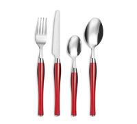 PRADEL ESSENTIEL - Panier fil 24 couverts de table pour 6 personnes - Purity - Acier inoxydable 18/0, Finition Standard - Rouge