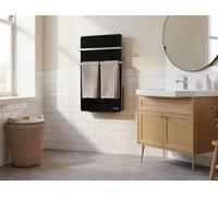 PURLINE | Sèche-Serviettes Électrique avec Commande WiFi, Écran LCD Tactile - Sèche-Serviettes Électrique Basse Consommation, Protection IP24 et Fonction 3 en 1 pour Séchage et Chauffage Noir