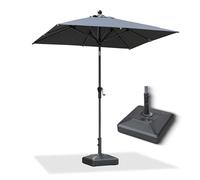 PURPLE LEAF Parasol de Jardin Exterieur 200 x 200 cm avec Pied, Parasols Carré Inclinable en Aluminium Toile Protection UV pour Balcon Terrasse Patio, Gris