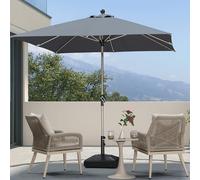 PURPLE LEAF Parasol de Jardin Extérieur Droit 2,45 x 2,45 m Aluminium Gris | Parasol de jardin extérieur, Coloris champagne raffiné, Inclinaison gauche et droite, Tissu polyester 200 g/m², UPF 50+, Bar