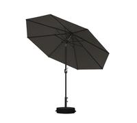 PURPLE LEAF Parasol Rond Droit 2,7 m Gris avec Pied Croix et Sac de Lestage | Stabilité optimale & résistance au vent, Inclinaison gauche droite, Toile résistante aux intempéries, Entretien facile, Café