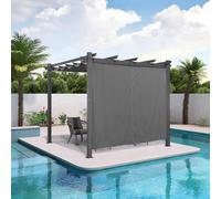 PURPLE LEAF Rideaux Pergola 2,49 x 2,1 m Confort Thermique UPF 50+, Gris | Rideau Latéral pour Pergola de jardin PURPLE LEAF 3 m, Exclusivement compatible, 2 Panneaux + Tringle, Sans cadre, Patio