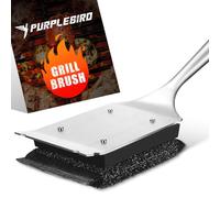 PURPLEBIRD Brosse pour Barbecue, Brosse 3 en 1 pour Grille en Fonte avec Grattoir en Acier Inoxydable et Décapsuleur, Une Tête de Brosse de Rechange, sûre et Efficace, Cadeau pour Homme