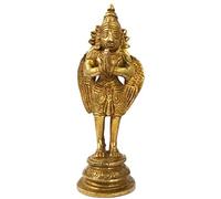 Purpledip Idol Garuda en laiton : Roi des oiseaux et Mont du Seigneur Vishnu (11828)