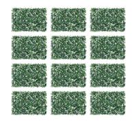 PurpleMinder Lot de 12 panneaux de fond en gazon artificiel, 100 % polyéthylène, protection visuelle pour clôtures, murs, terrasses, jardins et cours, 60 x 40 x 4 cm