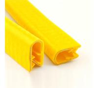 Purzen 5m Joint de Bord en Caoutchouc Jaune en Forme U avec Noyau Métallique Protection pour Tôles Véhicules Panneaux de Machines et Arêtes d Équipements,10mm×17mm