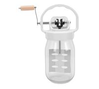 PUSOKEI 1500ml Verre Baratte à Beurre à Manivelle Manuelle pour Maison | Conception de comptoir compacte, pot à fouetter manuel, outil de cuisine de Camping en plein air, manivelle à manche en
