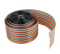 PUSOKEI Câble Ruban Arc-en-ciel 40P, Pas de 1,27 Mm, Largeur de 5,08 Cm |Fil Plat 5M pour Connecteurs IDC (2 mètres de long)