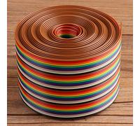PUSOKEI Câble Ruban Arc-en-ciel 40P, Pas de 1,27 Mm, Largeur de 5,08 Cm |Fil Plat 5M pour Connecteurs IDC (3 mètres de long)