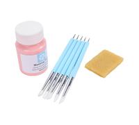 PUSOKEI Liquide de Masquage 60 Ml, Ruban de Masquage Liquide Aquarelle Rouge, de Artistique avec 5 Stylos en Silicone et Gomme pour l'artisanat de Calligraphie de Peinture à l'Aquarelle