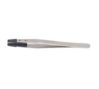 PUSOKEI Pince en Plastique Fibre de Carbone Antistatique pour électronique | Pointe plate de précision, tête interchangeable, finition mate, artisanat de bijoux de laboratoire, outil en plastique