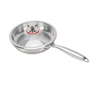 PUSOKEI Poêle en Acier Inoxydable martelé avec Couvercle pour Cuisinière | Construction triple couche, répartition homogène de la chaleur, couvercle en verre, diamètre 26 cm, compatible induction
