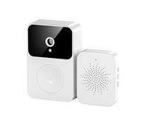 PUSOKEI Sonnette Vidéo Intelligente avec Carillon, WiFi 2,4G (White) | Contrôle par Application, Alimenté par Batterie, Audio Bidirectionnel, Vision Nocturne, Détection de Mouvement, Champ de