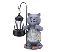 PUSOKEI Statue de Chat Solaire Lanterne pour Décoration de Jardin
