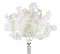 Pusuny Lot de 5 Branches de Cerisier artificielles de 89,9 cm pour Grand Vase de Sol, décoration de Mariage, décoration d'intérieur, Fausses Fleurs Blanches pour Centre de Table à Manger, Blanc
