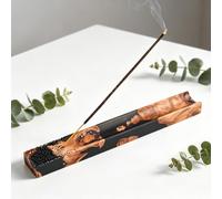 PUTINEI Porte Encens,Support Encens en Bois,Porte Encens Baton,Bruleur Encens avec Cueillette de Cendres pour Maison Bureau Yoga Méditation
