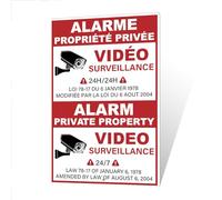 Putuo Decor Panneau de Vidéosurveillance, Sirène Privée Décoration Murale, Alarme de Vidéosurveillance Panneau en Métal, pour Clôture, Portail, Porte de Garage