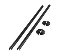 Puupaa Lot de cache-tuyaux de radiateur 15 mm de diamètre 500 mm de long avec colliers en PVC anti-cernes pour système de chauffage central - Protection de tube en cuivre (noir)