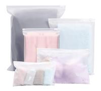 PUWOWYE 30 Pièces Sac Zipper Rangement, 5 Tailles de Sac de Rangement à Fermeture Éclair, Sac de Rangement Voyage en Givré Plastique Réutilisables avec Trous de Ventilation pour Maquillage, Serviettes