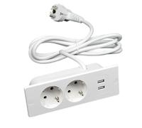 PUXZYAX Rallonge électrique blanche de qualité supérieure de 6,2m Blanc | multiprise parafoudre et capacité de transport de courant fiable de 15 A. Multiprise parafoudre extra longue.