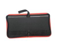 PUXZYAX Sacoche de Rangement Premium pour Embouts de vissage, en Tissu Oxford résistant et Flexible, idéale pour Les électriciens, charpentiers et, Noir, 22.5 x 17.2 x 3 cm