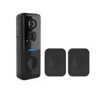 PUXZYAX Sonnette vidéo sans Fil connectée, étanche, avec,Noir | bidirectionnelle, Wi-Fi 2,4 GHz et télécommande vidéo HD.