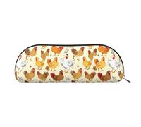 PUYhgb Pochette en demi-cercle imprimé Brood of Chickens, sac de rangement à fermeture éclair, organiseur portable pour crayons, cosmétiques, travail, argent, taille unique, valise
