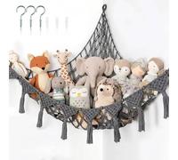 PUYUKO Hamac de Rangement à Peluches pour Enfants, Range Doudou pour Chambre Bébé, Filet Peluche à Suspendre pour Intérieur, Décoration & Jouets