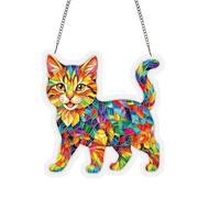 Puzzle attrape- | Décoration chat mignon à faire soi-même - Attrape- en forme de chat pour fenêtre intérieure - Pour intérieur, maison, salon, chambre à coucher, balcon d'été