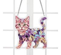 Puzzle attrape- , décoration en forme de chat mignon, attrape- pour fenêtre de chambre à coucher, intérieur, balcon, affichage d'été