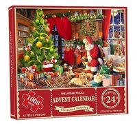 Puzzle Calendrier de l'Avent de Noël 2024 Calendrier de l'Avent de Noël 2024, Puzzle 1008 pièces, 24 jours de Noël au coin de la cheminée Calendrier du compte à rebours de Noël, Calendrier de l'Avent