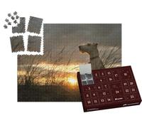 puzzleYOU : Calendrier de l'Avent | « Fox-Terrier à Poil Dur au Coucher du Soleil »