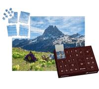 puzzleYOU : Calendrier de l'Avent | « Une randonneuse Qui se Repose en regardant Le Pic du Midi Ossau dans Les Pyrénées françaises »