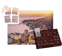 puzzleYOU : Calendrier de l'Avent | « Vue du Soir de Montecarlo, Monaco, Cote d'Azur, Europe »