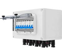 PV Combiner Box - 2 in 2 out - Disjoncteur DC 15A - DC 12-400V - IP67 étanche - Protection contre les surtensions 40kA 400V DC - Blanc
