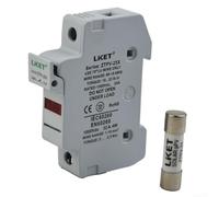 PV Porte-fusible 10 x 38 mm avec LED 1000 V DC Rail DIN (20 A) | Affichage LED intégré, montage sur rail DIN, 1000 V CC, pour fusibles de 10 x 38 mm, protection contre les surintensités