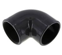 PVC 90deg Elbow Fitting Female Socket 75x89mm x Female Rp 2-1/2'' (Raccord coudé 90deg)