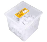 PVC Collier à Clous Blanc en Acier 100 Pièces | Fixation Murale, Routage en Surface, Usage Intérieur, pour Câbles Ethernet et Tuyaux Pex