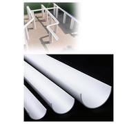 PVC Demi-Ronde Gouttière Canal en U Eaux Pluviales Avant-Toit Drain | Pour dérivation d'eau, vitrine, jeux de sable et d'eau, projets DIY, protection d'équipement(40mmx150cm/59.1in)