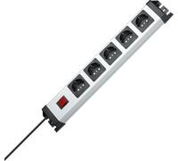 PVERSAL 5 - Bloc multiprise POWERversal, 5 prises, 1,4 m, argent/noir