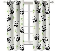 PVMLVM Rideaux Occultants Chambre 3D Imprimé Panda Animal Imprimé Rideau À Oeillets, Salon Et Chambre Enfant Décoration De Fenêtre 220x215cm 2 Panneaux Isolant Thermique Et Phonique Rideaux